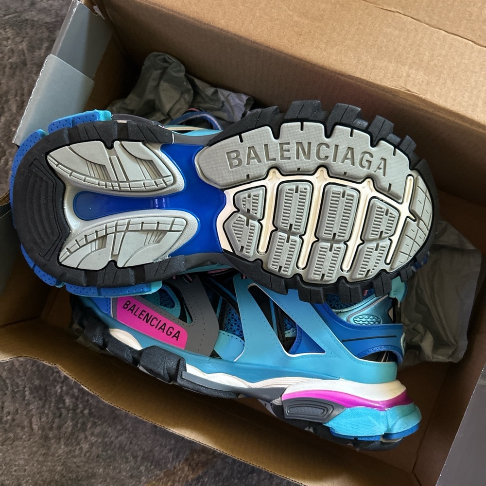 Balenciaga Kids Blue and Pink Sneakers